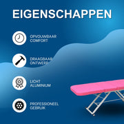 Massagetafel - Behandelbank – Voor schoonheidssalons en spa’s – Geschikt voor massage en tattoo - Roze