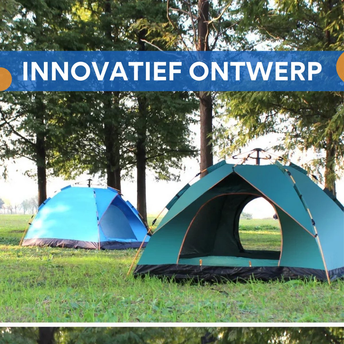 Schaduwtent - Strand - Vouwtent - Zonnetent voor Kamperen - Pop up - 210x210cm - Blauw