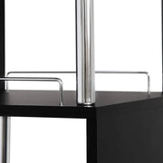 Happyment Bartafel Oxford - Met opbergruimte - Voor binnen - Keuken - Metalen poot - Hout - Rechthoekig - Zwart - 113x40x105cm