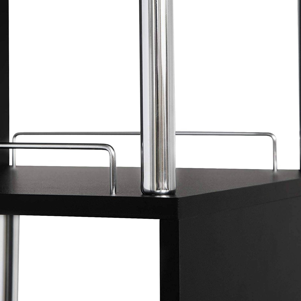 Happyment Bartafel Oxford - Met opbergruimte - Voor binnen - Keuken - Metalen poot - Hout - Rechthoekig - Zwart - 113x40x105cm