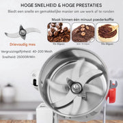 Elektrische graanmolen - Kruidenmolen - Kruiden maler - Spice grinder - RVS - 3750W - 1000gr