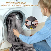Elektrische deken 180x130 cm - Grijs - 1 persoons - Flanel - 6 standen - Wasbaar