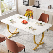 Eettafel Nulia - 160cm - Voor 4-6 Personen - Voor Keukentafel en Eetkamer - Wit