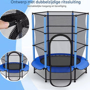 Trampoline met veiligheidsnet - 140 cm - Voor kinderen - Kindertrampoline - Blauw - Buitenspeelgoed - Mini trampoline