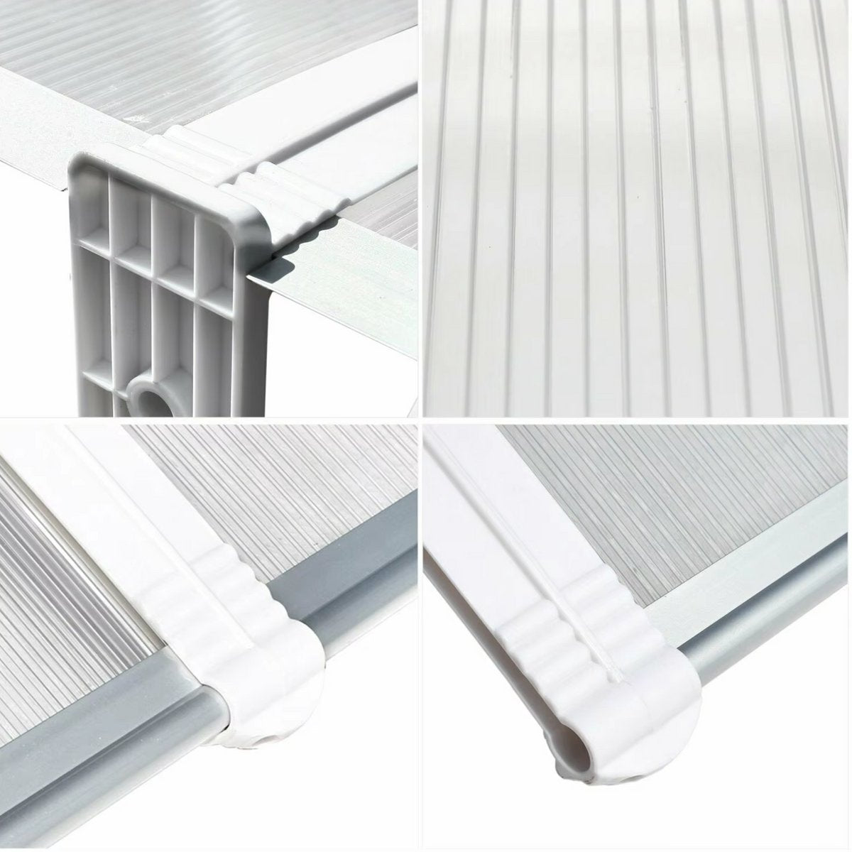 Deur- en Raam Regenhoes - Deurluifel - Overkapping - Polycarbonaat Zonnescherm & Deurluifel voor Voordeur en Buitenterras - 270x98.5 cm Bruin