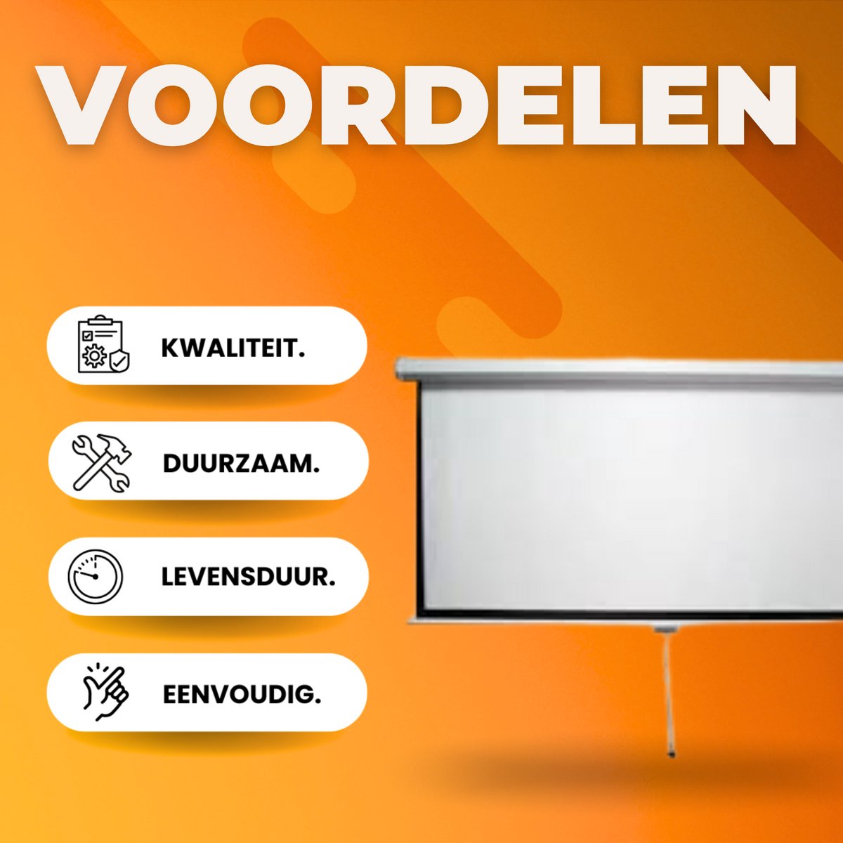 Projectiescherm - 100 Inch HD 4K - Handmatig - Voor Binnen en Buiten - Filmscherm