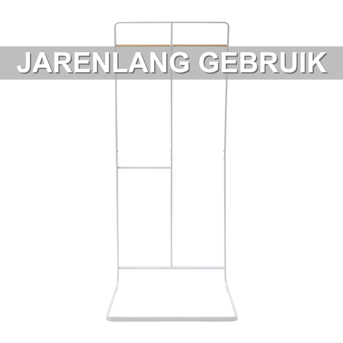 Kapstok met bank - Kledingrek - Schoenenrek - Voor kledingopslag en schoenen - Multifunctioneel - Met haken en bankje - Wit