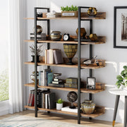 Staande Boekenkast met 5 Lagen - Voor Woonkamer, kantoor of slaapkamer - Boekenplank - Opbergrek - Bruin