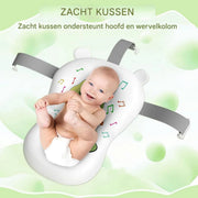 Babybadje - Lichtgrijs - Temperatuurweergave - Baby bad met standaard - Zitbad - Kinderbad - Opvouwbaar