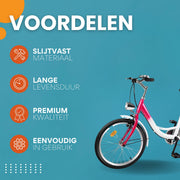 Kinderfiets Rosaline - 20 inch - 6 versnellingen - Roze - Voor meisjes - Peuterfiets - Verstelbaar in hoogte