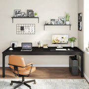 Computerbureau Milano - Voor 2 Personen - 200cm - Zwart - Voor thuis of werk - Hout en metaal