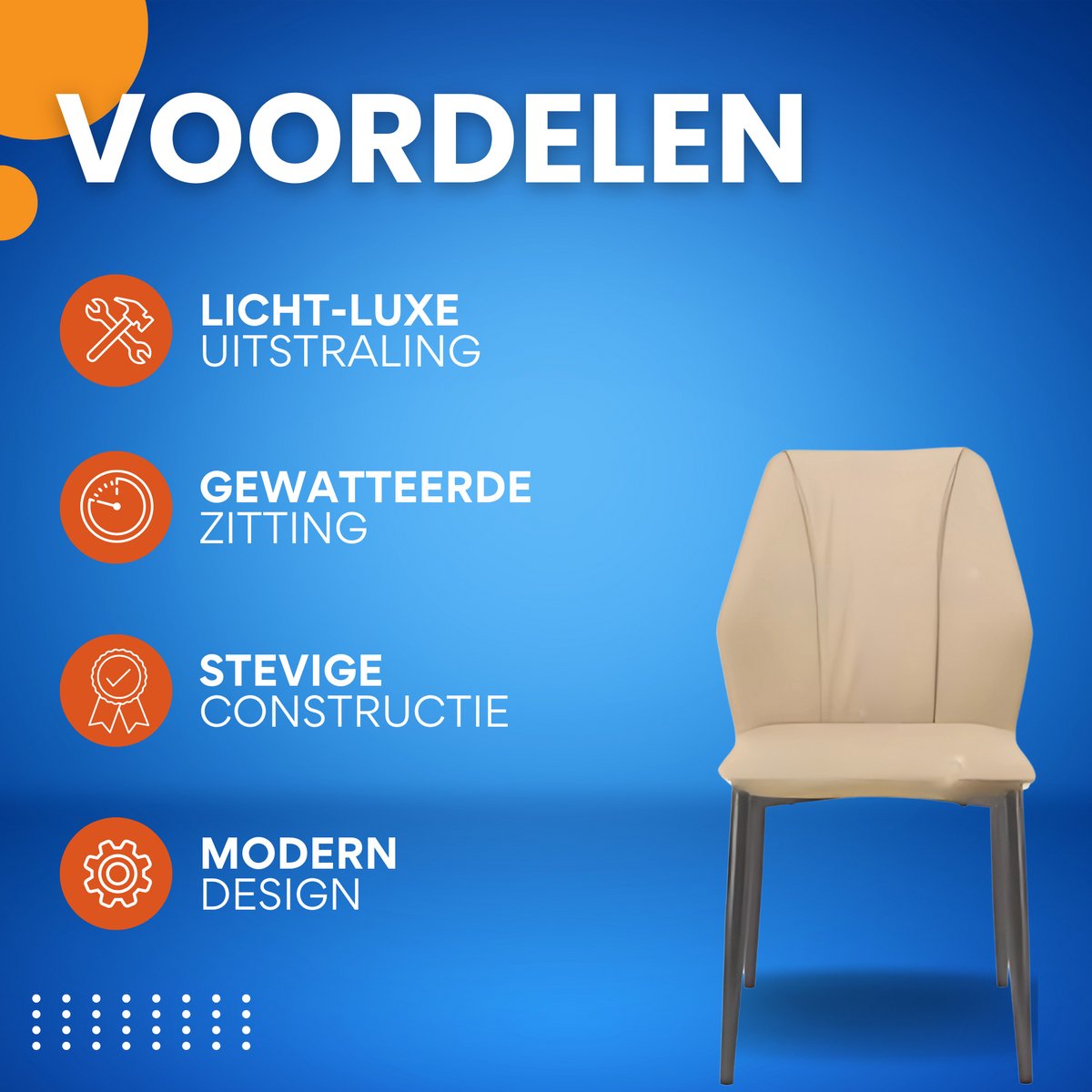Eetkamerstoelen Lavio - Set van 2 - Elegante Keuken- of Restaurantstoel - Lounge - Khaki