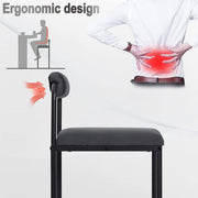 Barkruk Nitto Industrial - Donkergrijs - Barkrukken set van 2 - Barstoel Kruk - Barstoelen met rugleuning - Keukenstoel - Velvet