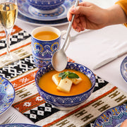 Marlito Serviesset - 32 delig - 8 persoons - Blauw - Dinerborden - Bordenset - Diepe borden - Ontbijtborden - Servies - Keukenservies