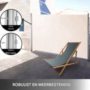 Windscherm uittrekbaar - Terras of camping - Uitschuifbaar - Winddoek - Zijscherm oprolbaar - 160 x 300 cm