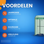Foliekas Tuinkas - Winterbestendig - PE-folie 135 g/m² - Kweekhuis - Broeikas - Kweekkast voor tomaten & klimplanten - 100x83x150cm Groen