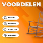 Schommelstoel Vaylen - Wipstoel - Voor Slaapkamer, Woonkamer, Tuin & Balkon - Grote Stoel voor Volwassenen - Houtlook