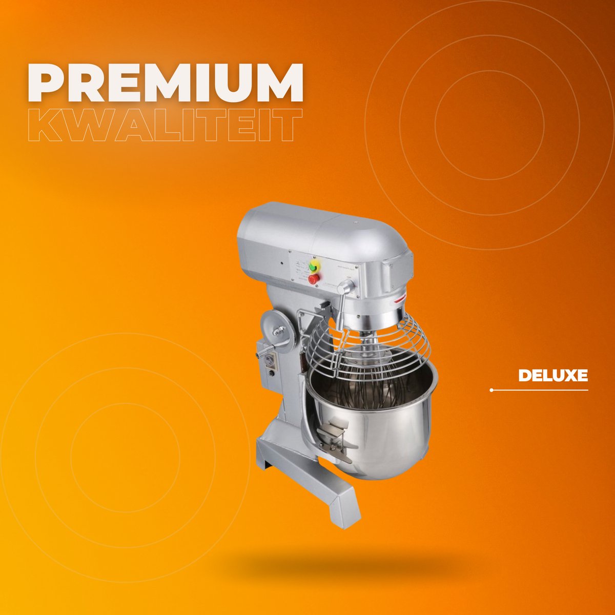Elektrische Keukenmachine PRO - 3 koppen - Foodprocessor - Keukenrobot - Keukenmixer - Mengkom mixer - 450W - 10L RVS Mengkom