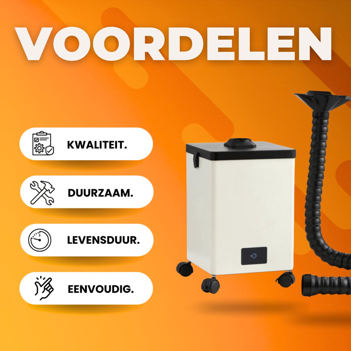 Soldeerdampafzuiging - Lasrookafzuiger - Soldeerdampafzuiger - 150W Mini afzuiger - 3-Traps Filter
