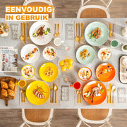Morencia Serviesset - 48 delig - 12 persoons - Zomers - Dinerborden - Bordenset - Diepe borden - Ontbijtborden - Servies - Keukenservies