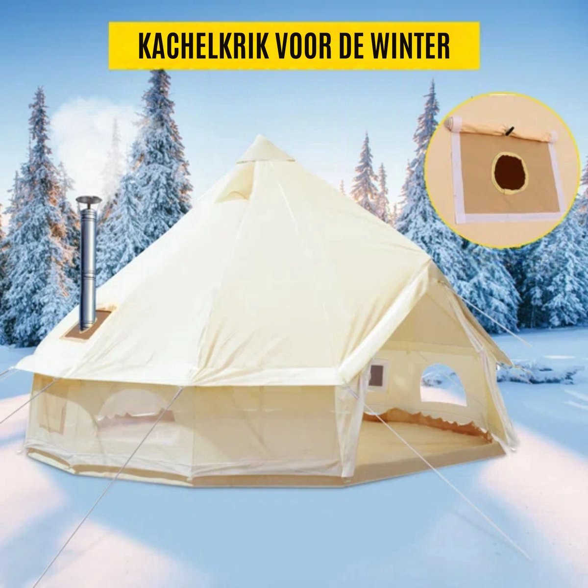 Happyment Kampeertent - Tent Outdoor 4 Seizoenen - 4-6 personen - Geschikt Voor gebruik