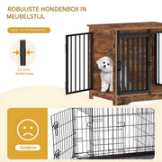 Hondenbench - Hondenkrat - Hondenkennel - Hondenhok - 69 cm - Voor Thuisgebruik - VIntage bruin
