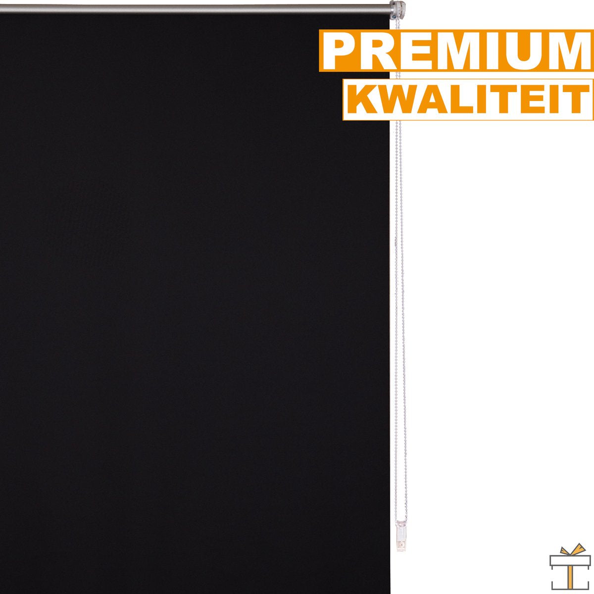 Happyment Luxe Rolgordijn Zwart - 100x160cm - Rolgordijnen verduisterend - Luxaflex - Isolerend - Zonder of met boren