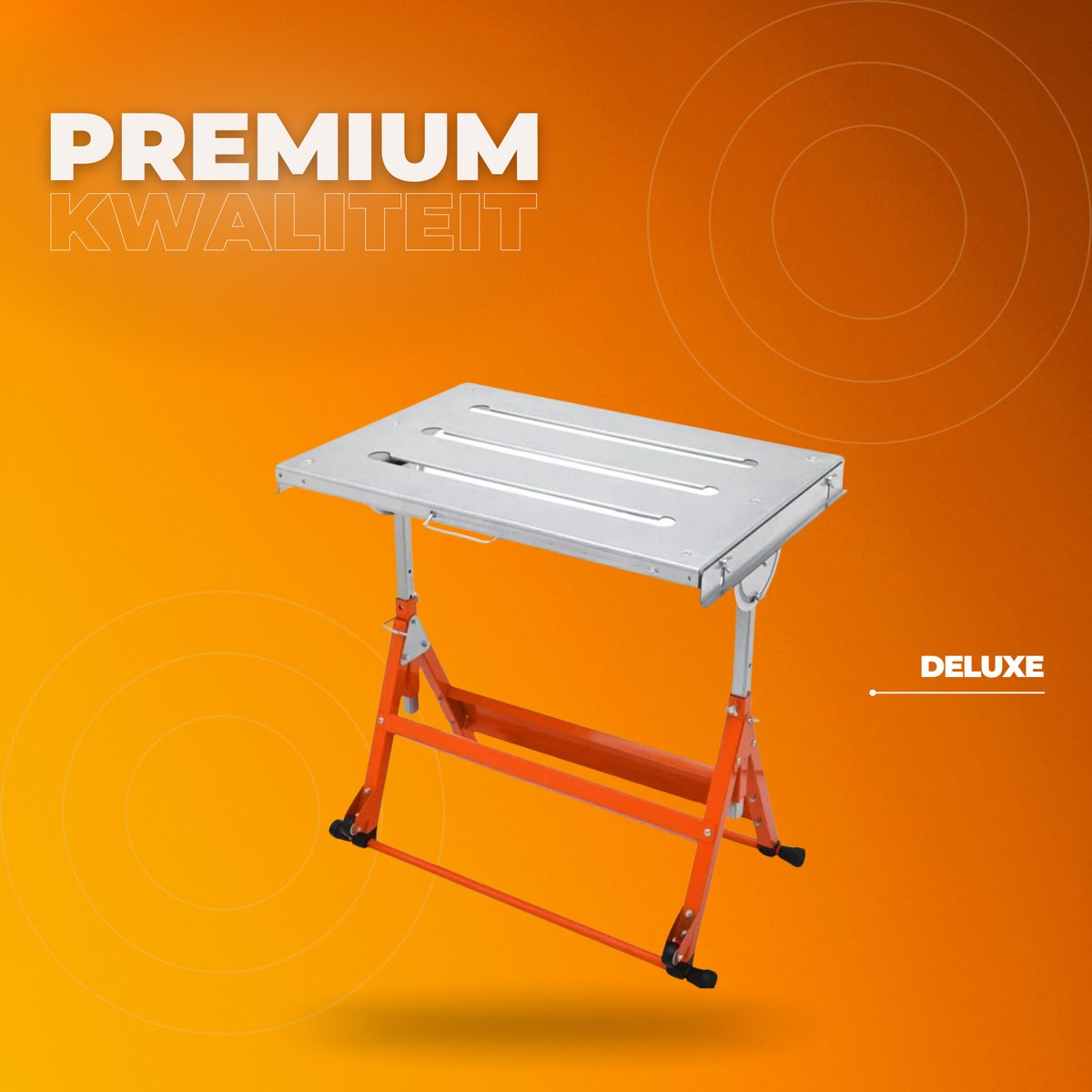 Opklapbare Lastafel - Werkbank 76x50 cm - Verstelbaar 63–81 cm - 181kg - 0°/30°/90°