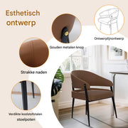 Luxe Keukenstoelen - Set van 2 - Microvezelleer Eetkamerstoelen - Gestoffeerde Zitting voor Restaurant, Hotel of Kantoor