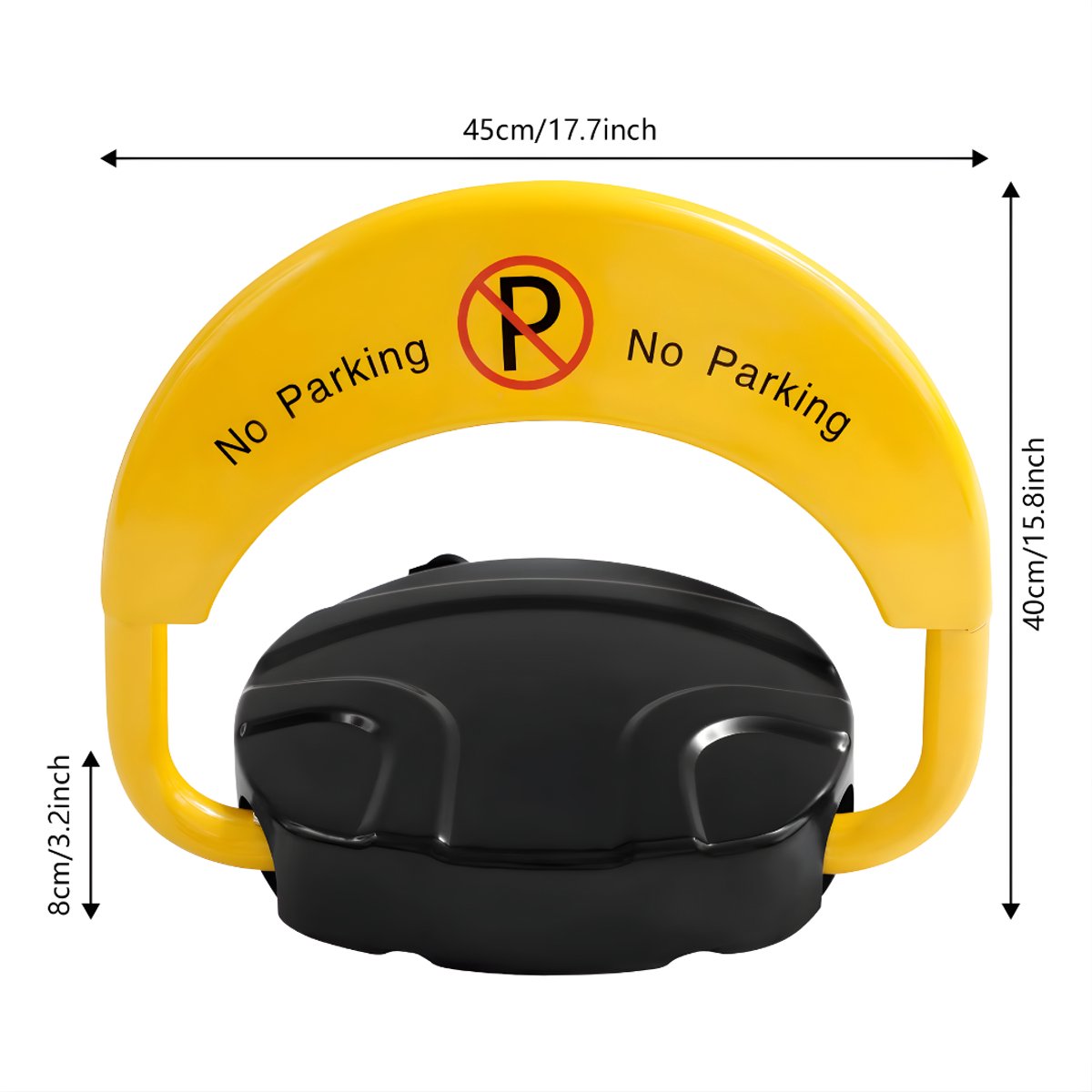 Elektronisch parkeerslot – Voor privégebruik – Robuust, IP67 waterdicht, 2 afstandsbedieningen, 180° antibotsing en automatisch alarm – Yellow
