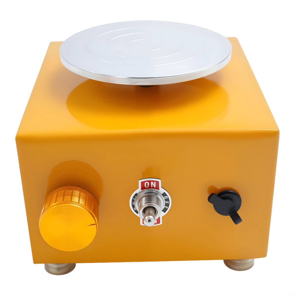 Mini pottenbakkersschijf - Draaischijf - Pottenbakken - Voor keramiek en klei - Elektrisch - Geel