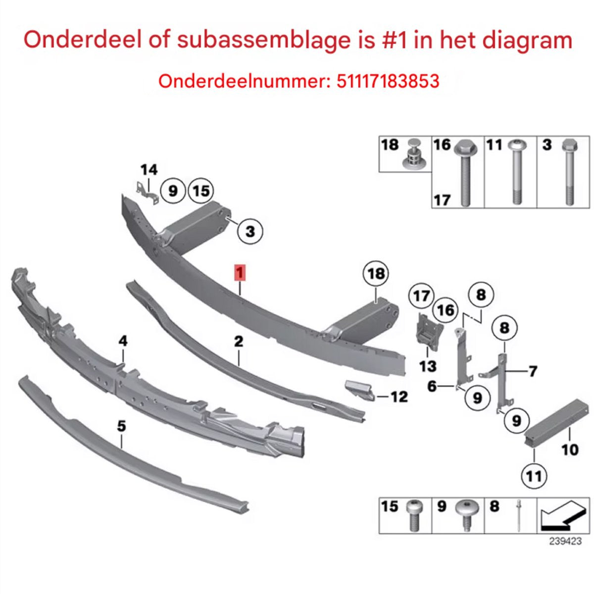 Voorbumper Versterking - Vervanging - Voor BMW 7 Serie F01/F02 (2008-2012) - Auto Accessoires