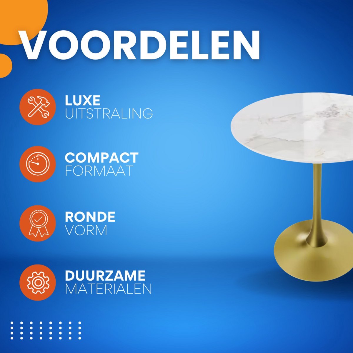 Eettafel Grandiose - 78 cm Hoge Ronde Keuken Eettafel - Gesinterde Stenen Top met Voetstuk Base - Bistro Tafel voor Vrije Tijd en Hoogteverstelling