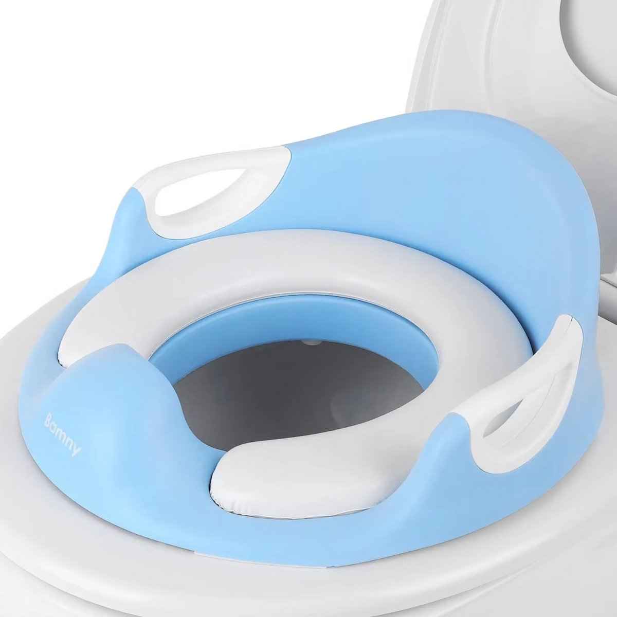 Zindelijkheidstraining Toiletbril voor Kinderen - Toiletverhogers - Peuters Toilettrainerring met Spatbescherming, Handgrepen en Rugleuning voor Jongens en Meisjes - Blauw