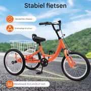 Kinderfiets 16 Inch - Kinder fiets driewieler - Oranje - Met mand - Kinderdriewieler - Voor jongens