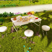 Picknick Klaptafel Vareo - 90cm - Aluminium Opvouwbaar en Draagbaar - In Hoogte Verstelbaar Lichtgewicht voor Camping en Barbecue, 90x60x37/67cm