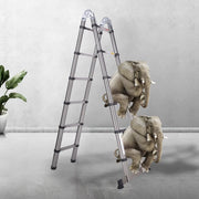 Ladder Tavien - Telescopische Ladder 3,8M - Draagbare Multifunctionele Verlengladder - Roestvrijstalen Frame - Opvouwbaar & Compact