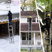 Telescopische Ladder 4,4M - Aluminium Uitschuifbare Ladder - Lichtgewicht & Draagbaar - Stabiele Haken - Max. 150KG Belastbaar