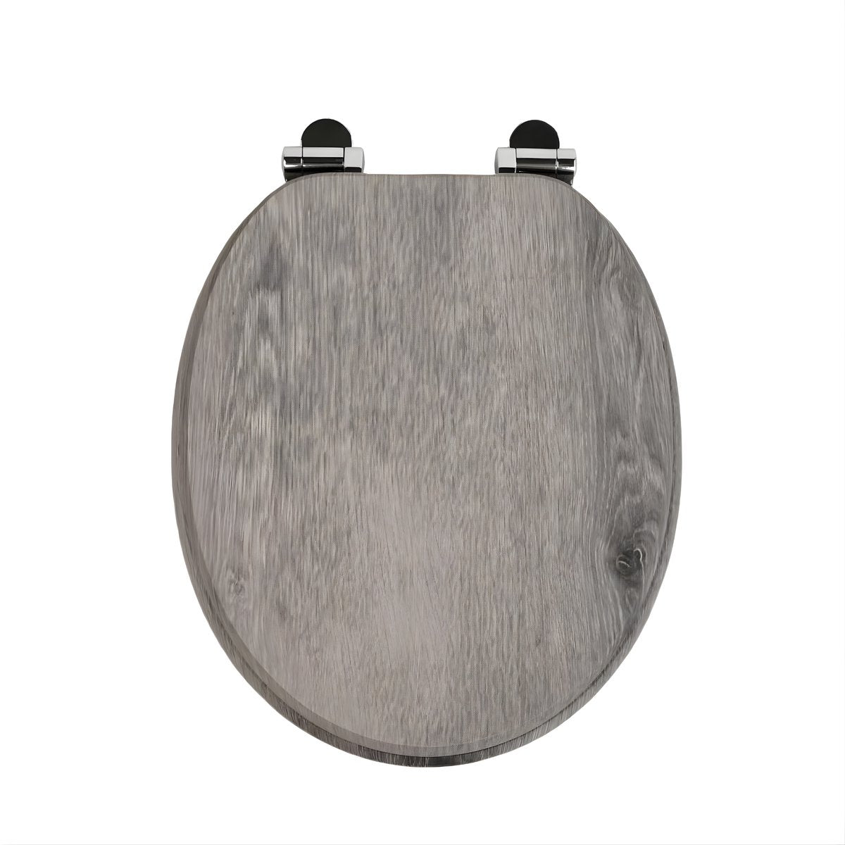 WC-bril - Toiletbril – Voor Toilet & Badkamer – Soft-Close – MDF - Grijs houtlook