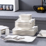 Haute Ontbijtborden – 6 persoons – 28 delig – Wit Keramisch – Eetborden – Breakfast Plates