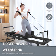 Pilates Reformer - Professioneel fitnessapparaat - Pilates board - Voor thuisgebruik en krachttraining - Verstelbaar en opvouwbaar - Compact - Zwart