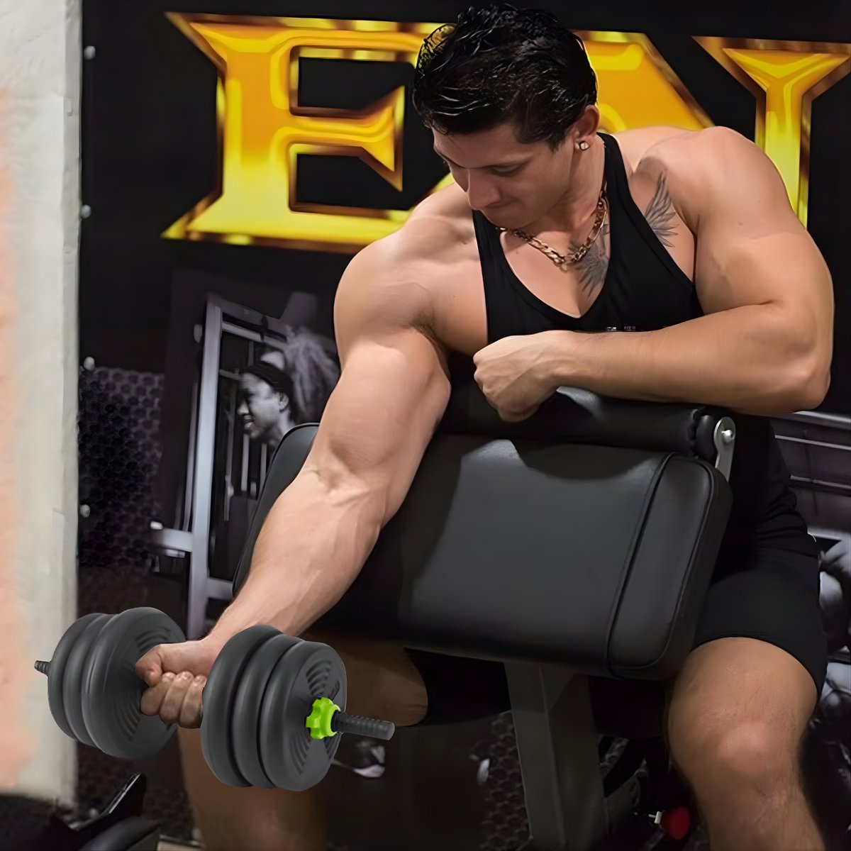 Verstelbare Halterset - Haltergrepen - Verstelbare dumbbells - Voor Thuisgym & Fitnessoefeningen - Dumbbell, Halter, Kettlebell & Push-Up Set - Multifunctioneel Trainingsgewicht - 20kg