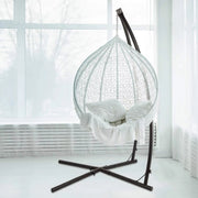 Metalen Hangstoel Hangmat C-Standaard - Egg hangstoel Chair - Schommel - Voor Buiten, Terras en Balkon - Schommelstandaard voor Veranda en Stoel - 150 kg Capaciteit - 360° Rotatie