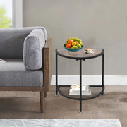 Bijzettafel Lucia - Half rond - Voor woonkamer en slaapkamer - 50KG - Hout en metaal