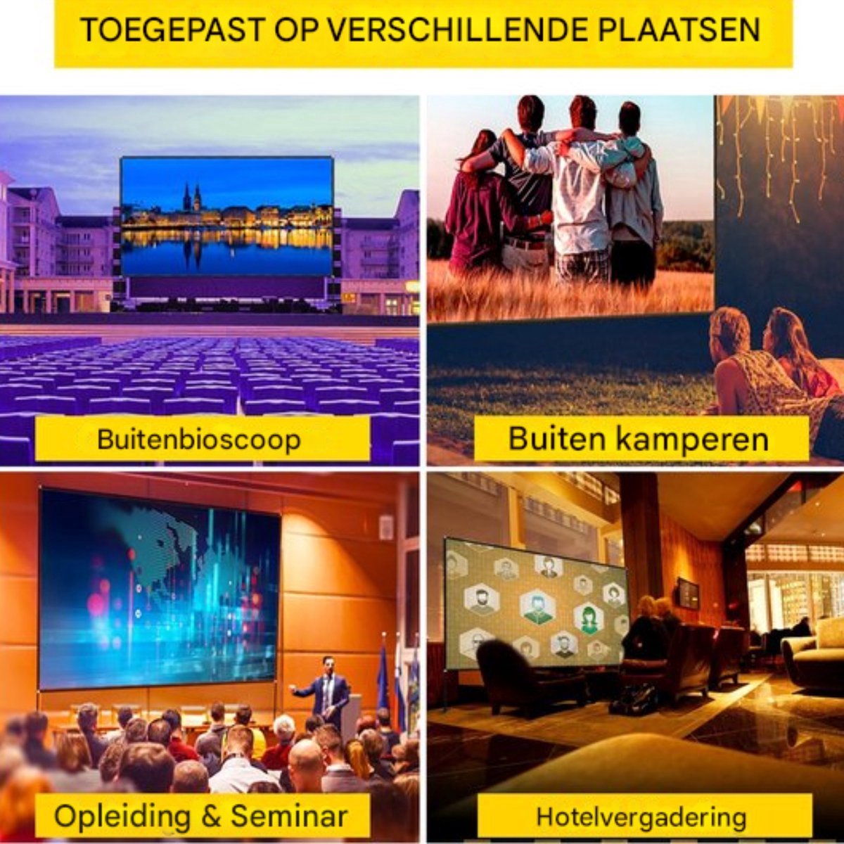 XXL Projectorscherm - 150 Inch - Inclusief standaard - 4K Full HD kwaliteit