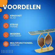 Consoletafel Royal Tavien - Groen/goud - Wandtafel - Emerald look - Haltafel - Sidetable - 120cm