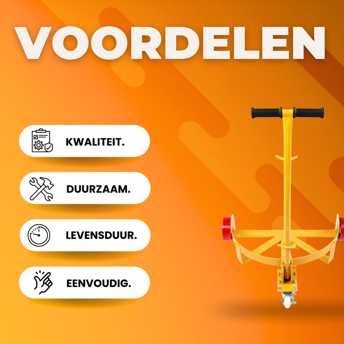 Vatenroller universeel - Ø620 mm - Olievat kar rollerVoor 250L Vaten - Tot 544 kg