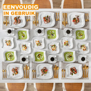 Opulent Ontbijtborden – 12 persoons – 60 delig – Marmerlook Keramisch – Dinerborden – Kleine Borden