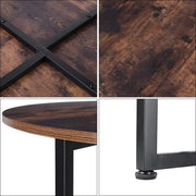 Salontafel - Bijzettafels - 2 stuks - Voor Woonkamer - Vintage Bijzettafel van Hout met Metalen Poten - Middentafel 80cm x 42cm - Bruin