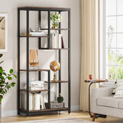 Vintage Boekenkast Browny - 80 × 30 × 176 cm - Boekenrek Opbergrek - Stellingkast - Geschikt voor Woonkamer, Kantoor of Slaapkamer
